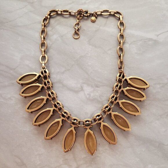 ✨ J.Crew Large Jumbo Rhinestone Crystals Pink Taupe Statement Necklace ✨ - Picture 8 of 16